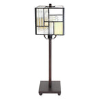 Tiffany Tafellamp 13x13x28 cm Wit Beige Glas Tiffany Bureaulamp