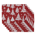 Placemats Set van 6 33x45 cm Rood Polyester