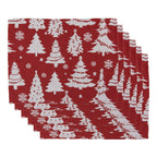 Placemats Set van 6 33x45 cm Rood Polyester