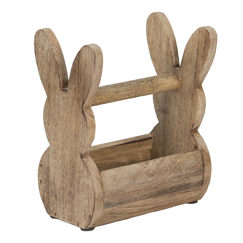 Houten Kistje Konijn 16x12x25 cm Bruin Hout Opbergkistje