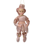 Decoratie hanger elf 10x8x28 cm roze textiel