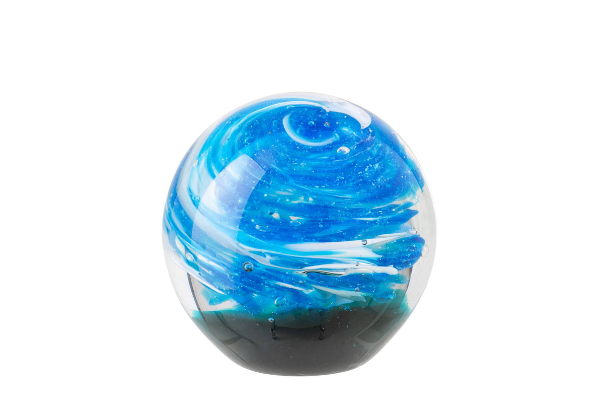 J-Line presse-papier Bal - glas - groen/blauw - M