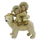 Beeld Kinderen 13x7x15 cm Beige Goudkleurig Polyresin Kerstdecoratie