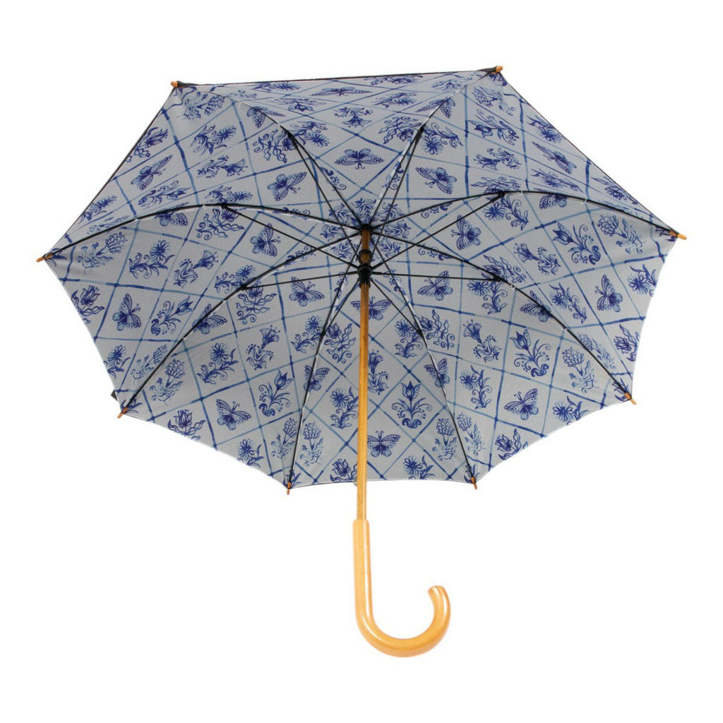Paraplu Delfts blauw binnenprint 105cm
