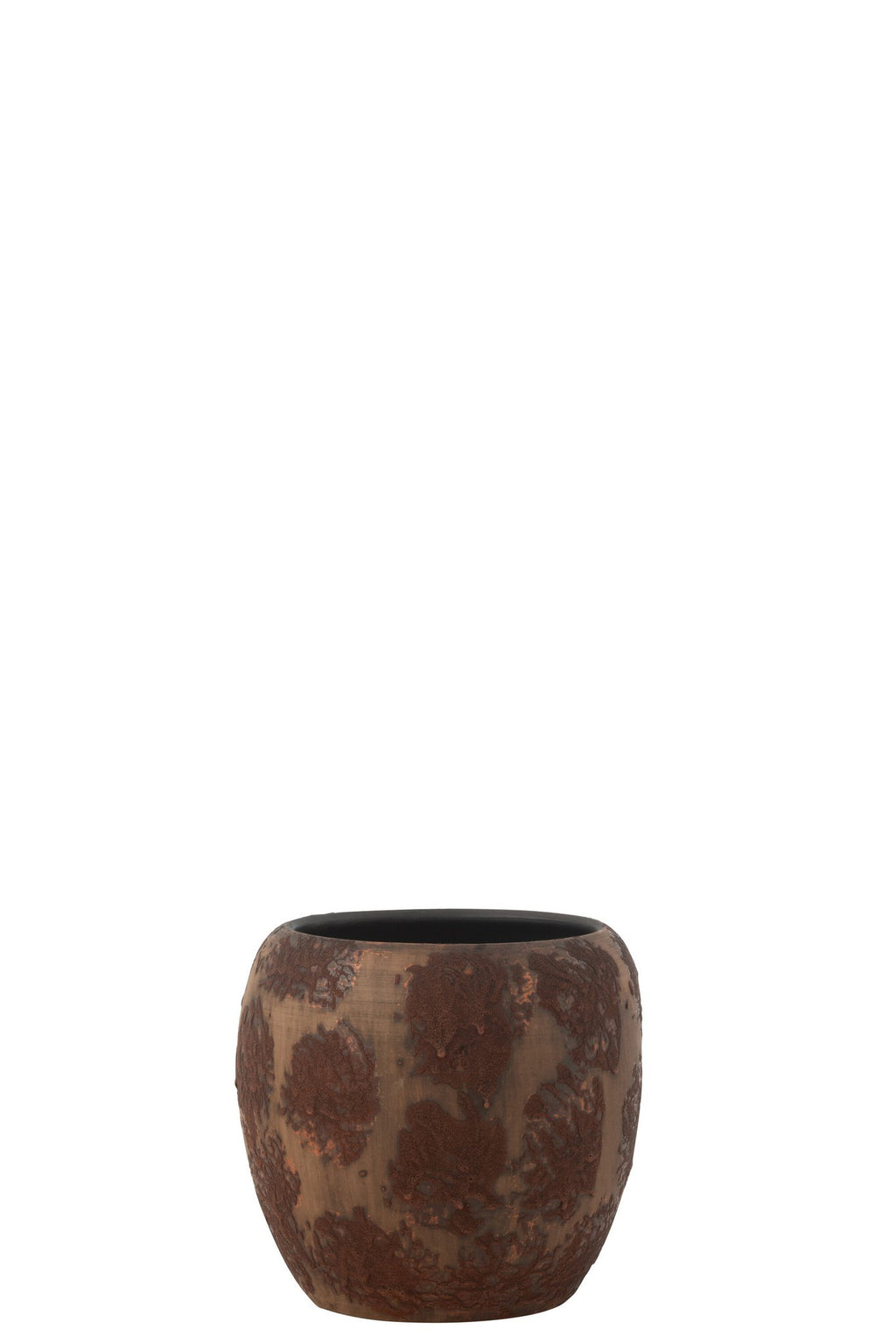 J-Line bloempot Round Terra - keramiek - bruin - large - Ø 24 cm