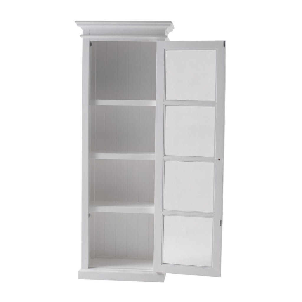 Vitrinekast wit smal - 70bx40dx190h - mahoniehout