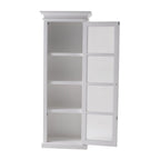 Vitrinekast wit smal - 70bx40dx190h - mahoniehout