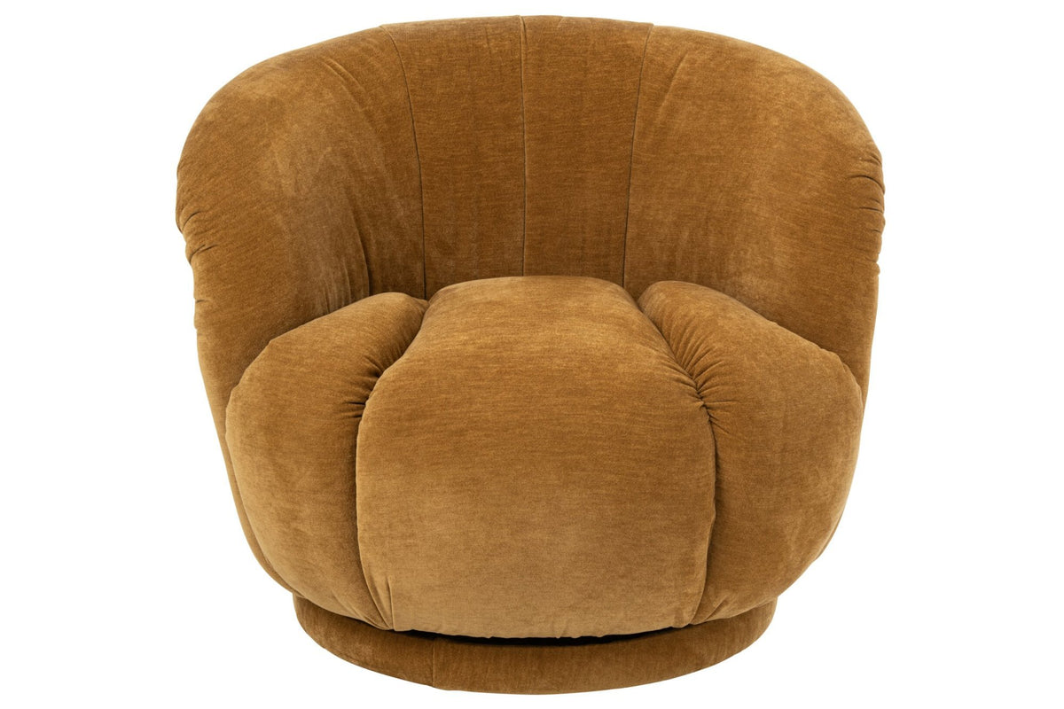 J-Line Draaibare fauteuil - multiplex/stof - mosterdgeel