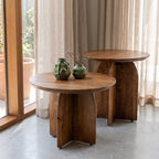 Bullnose bijzettafel mangohout Ø55 cm