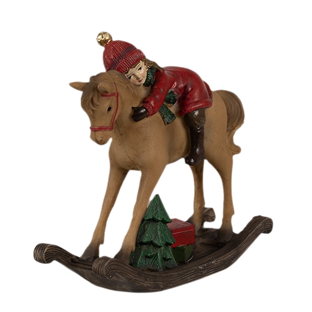 Decoratie Beeld Hobbelpaard 11x4x10 cm Bruin Polyresin