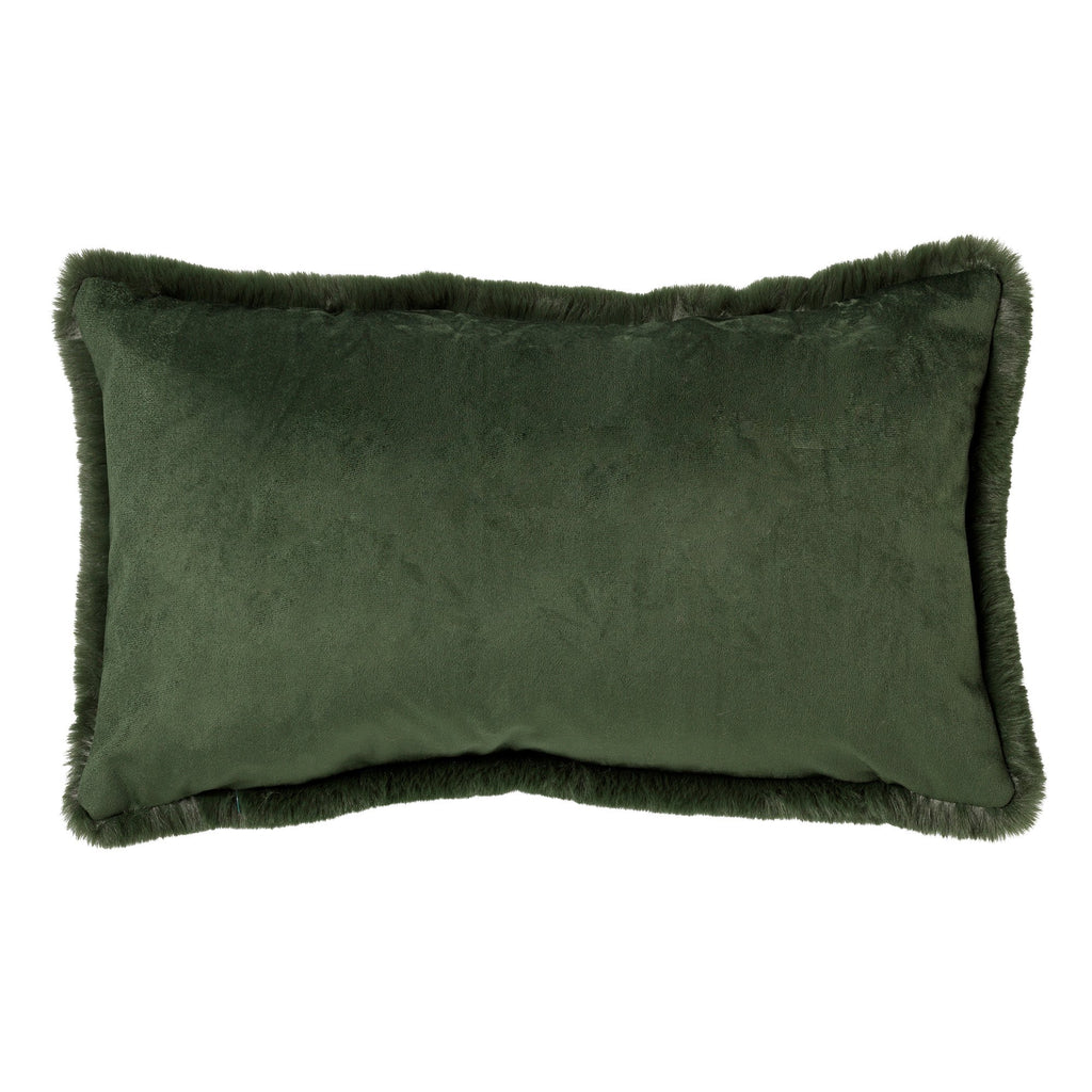 Dutch Decor Zaya - Kussen 30x50 cm - Imitatiebont look - Bergzicht - Groen