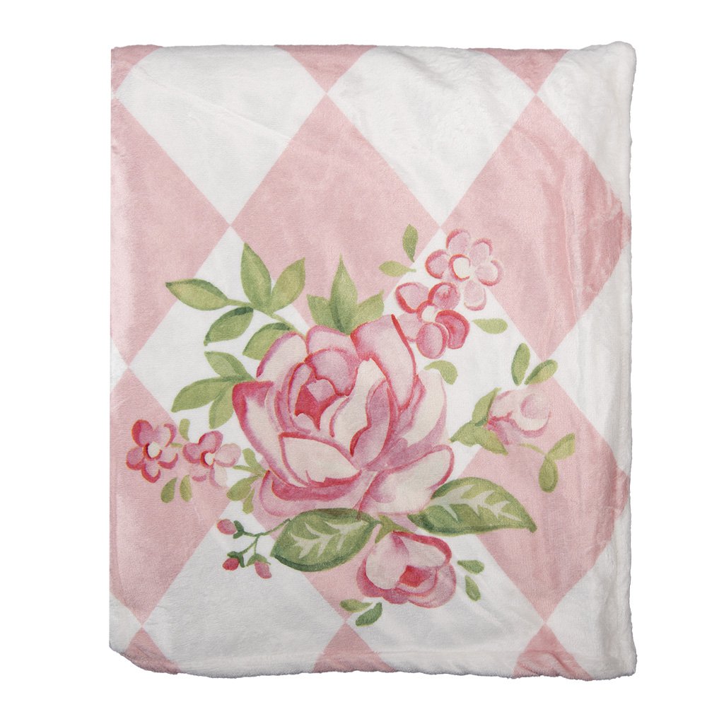 Plaid 130x170 cm Roze Wit Polyester Deken