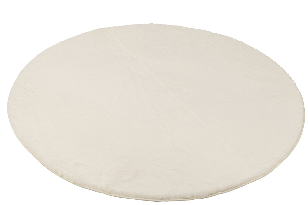 J-Line vloerkleed Cutie Rond - polyresin - wit