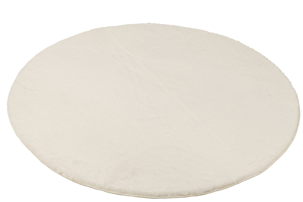 J-Line vloerkleed Cutie Rond - polyresin - wit