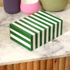 Groen Gestreepte Hars Opbergdoos Moderne MDF Decor Organizer