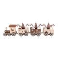 Kerstdecoratie Beeld Trein 27x4x8 cm Beige Hout