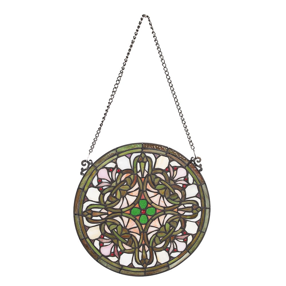 Glaspaneel Tiffany Ø 30 cm Groen Glas Glaskunst