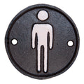 WC Bordje Heren Ø 8 cm Bruin IJzer Man Toilet Bordje