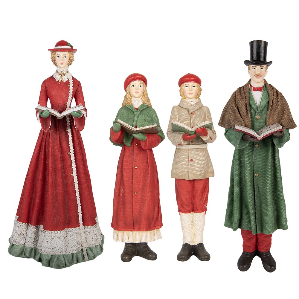 Kerstdecoratie Beeld Kerstgroep 13x12x40 cm Rood Kunststof