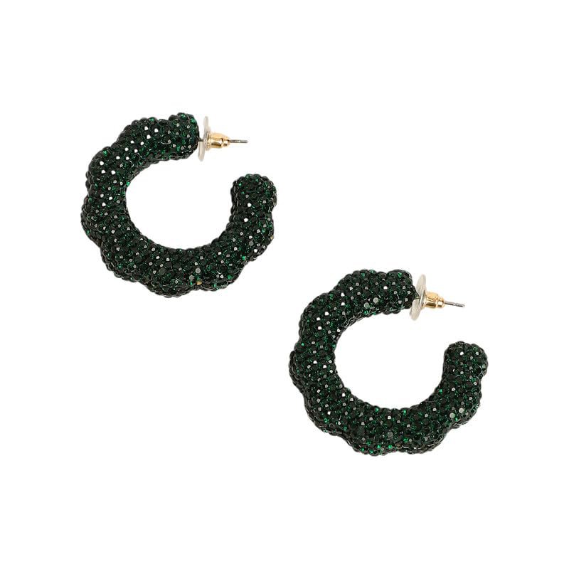 Smaragdgroene oorringen – legering sieraden – push-back sluiting – handgemaakt