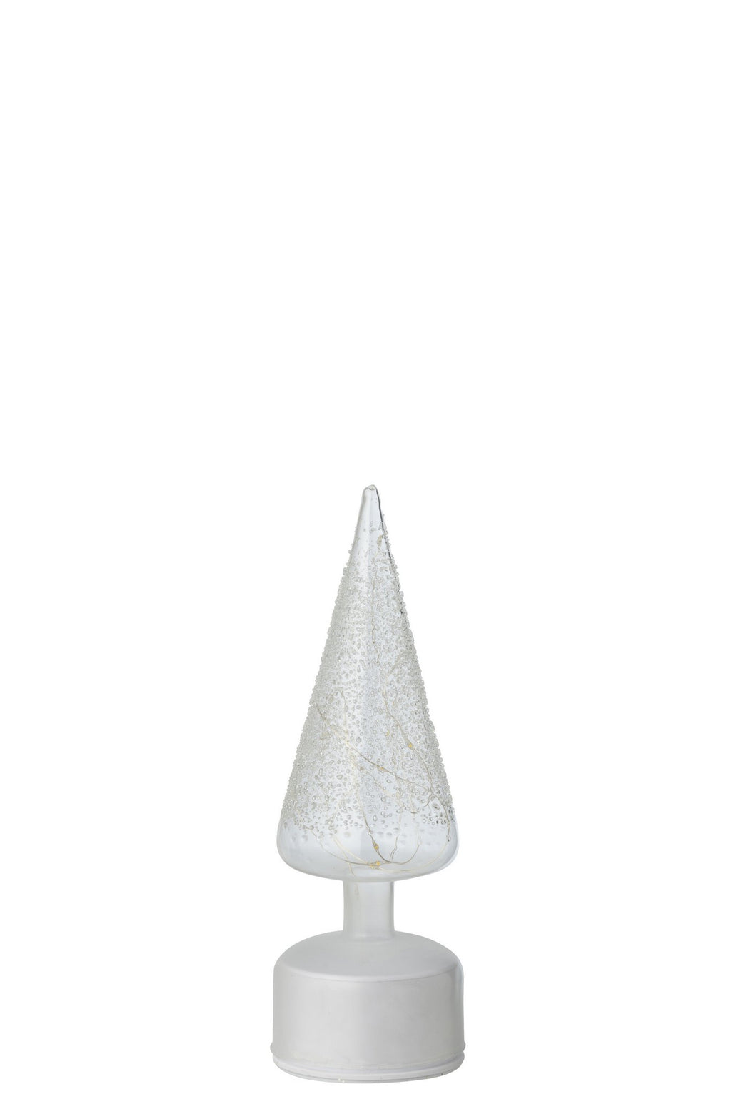 J-Line decoratie kerstboom Draaiend - glas - wit/transparant - S - LED