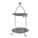 Etagère 2 laags 34x32x50 cm Groen Bruin Metaal