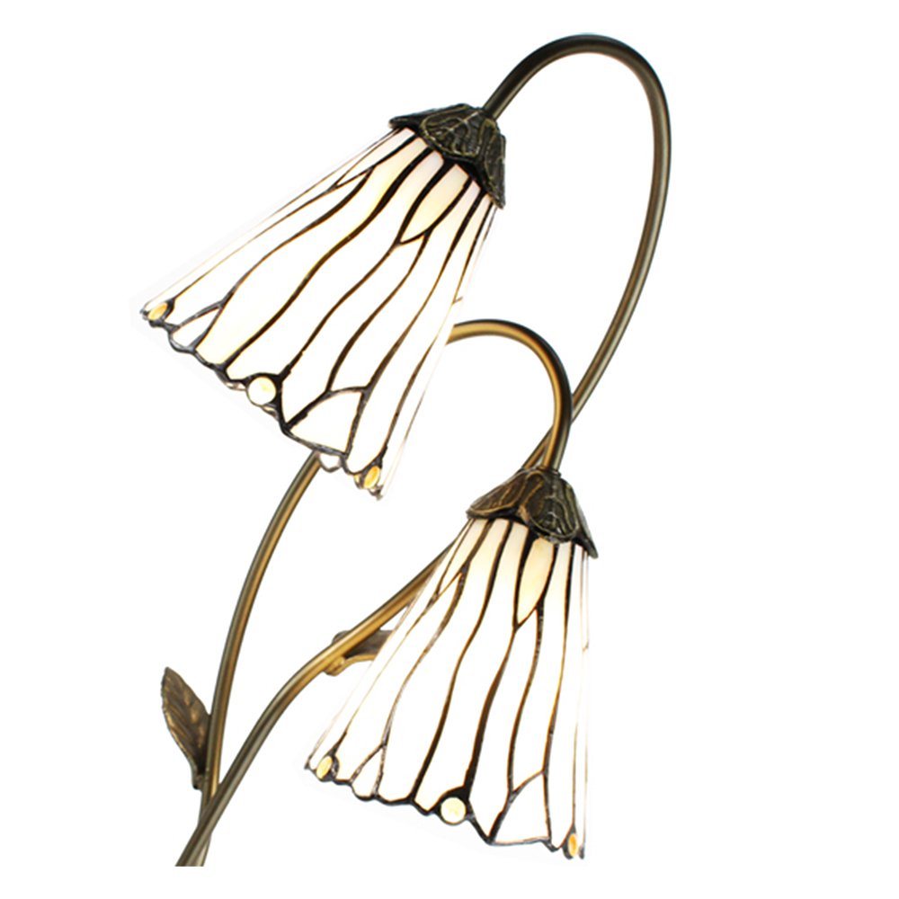 Tiffany Tafellamp 61 cm Bruin met polyresin tiffany bureaulamp
