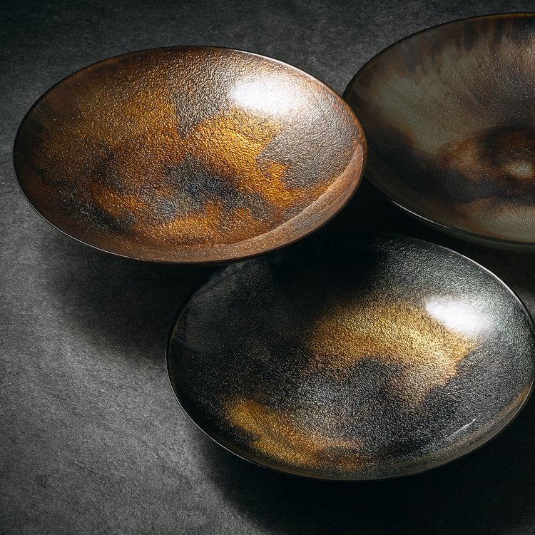 Decoratieve schaal 40xH6,5cm zwart Cosmo