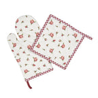Pannenlap 20x20 cm Rood Wit Katoen Rozen Afgiet Pannenlap