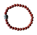 Dames armband rode Jaspis 6 mm met Boeddha kraal