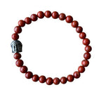 Dames armband rode Jaspis 6 mm met Boeddha kraal