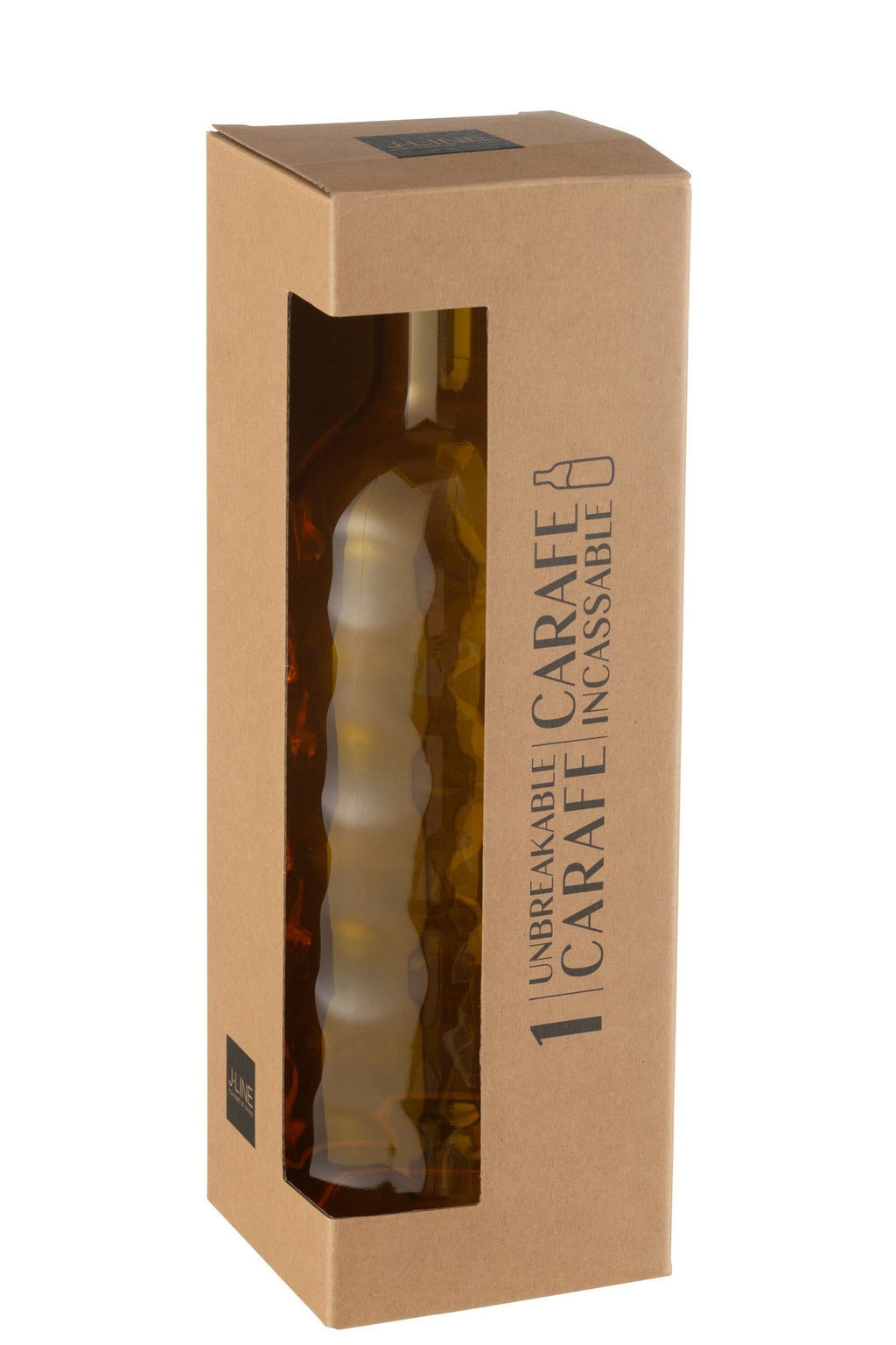 J-line fles Gehamerd In Giftbox - kunststof - geel
