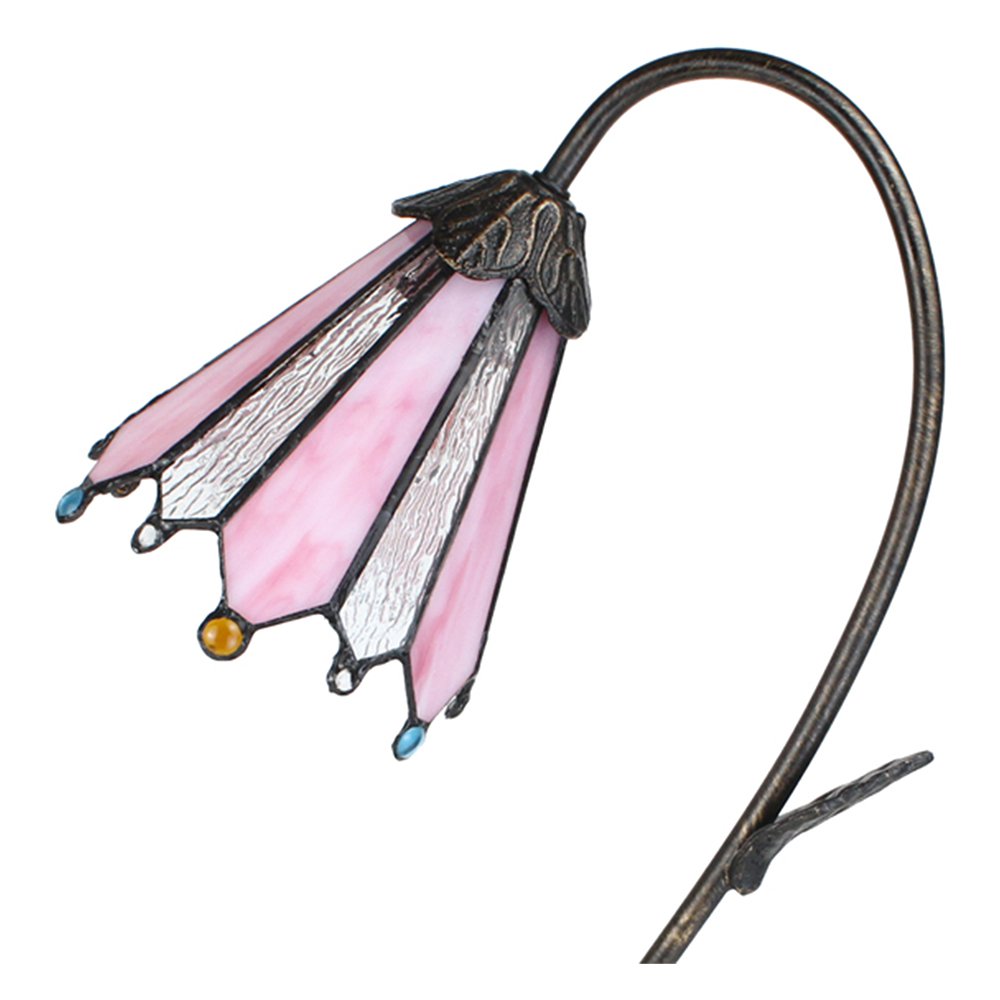Tiffany Tafellamp 48 cm Bruin Roze polyresin Tiffany Bureaulamp