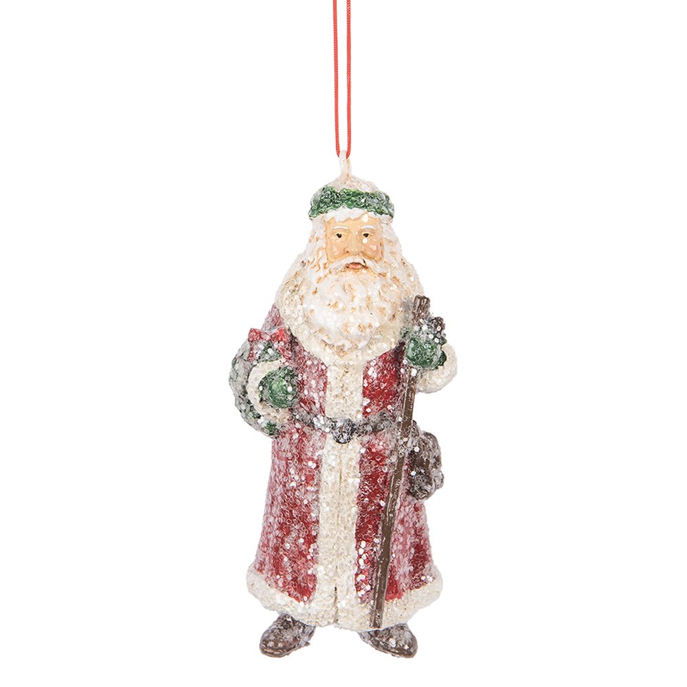 Kersthanger Kerstman 5x4x12 cm Rood Kunststof