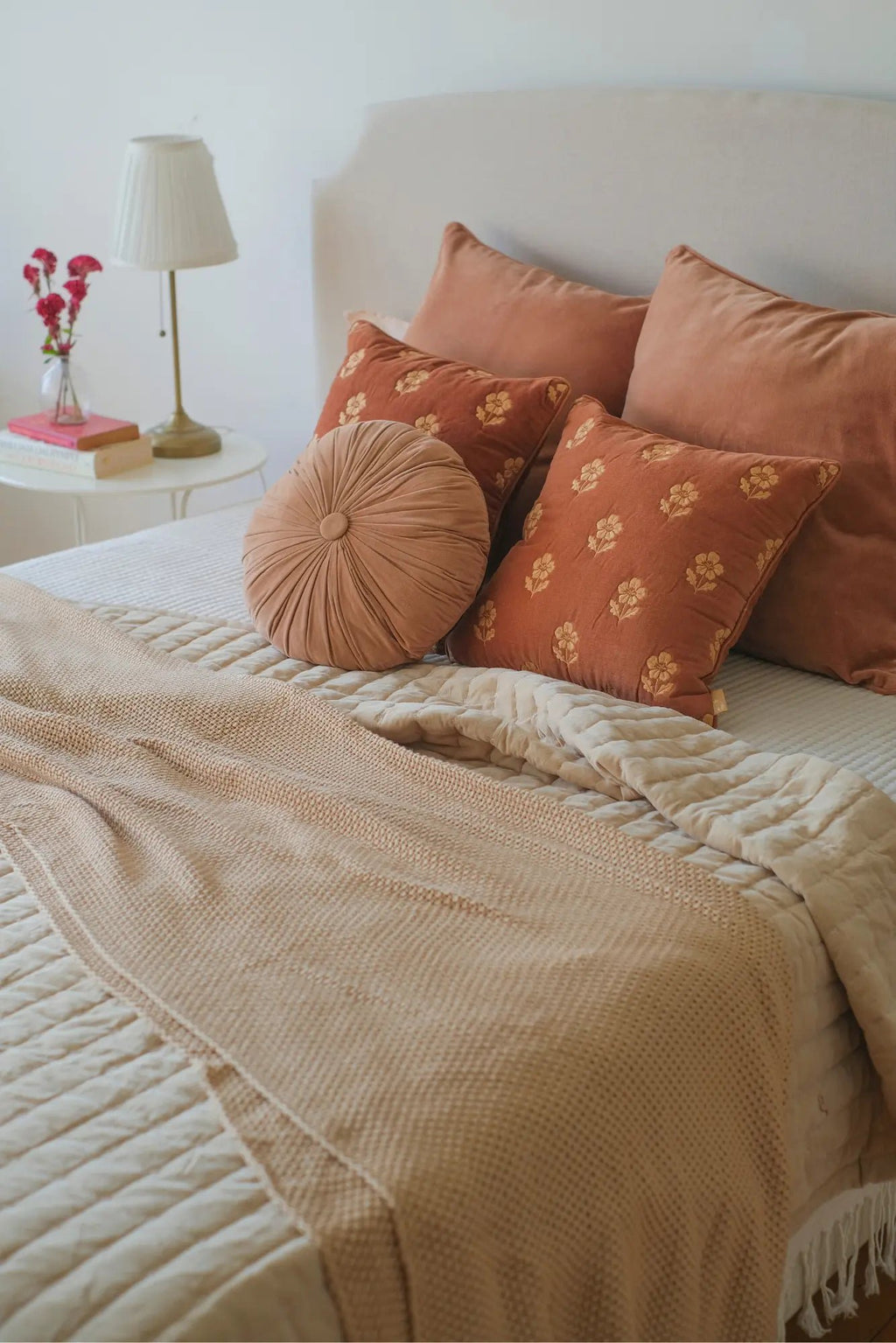 Gooi deken | Beige mos gebreide plaid van Sanctuary Living