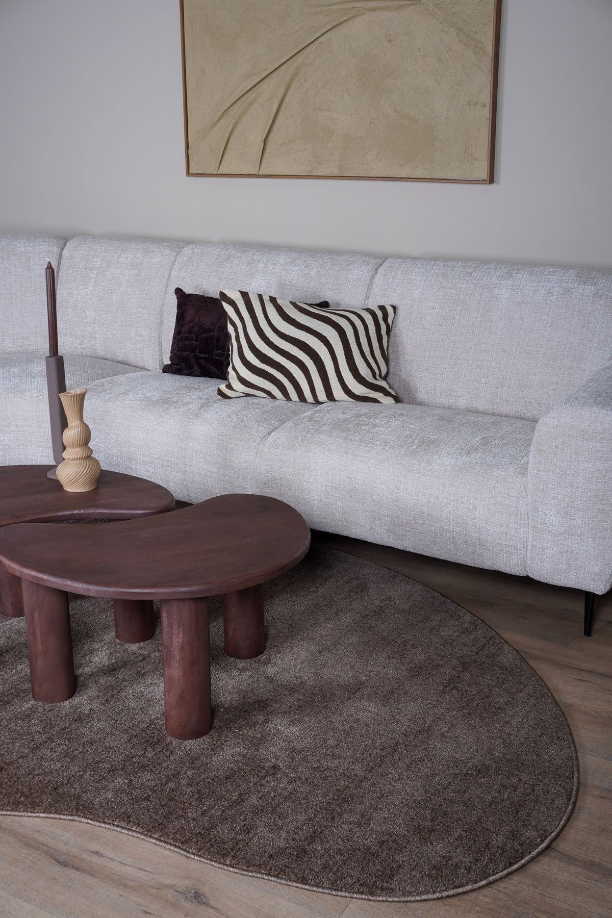 Vloerkleed Rich Bruin - Organisch 160 x 230 cm