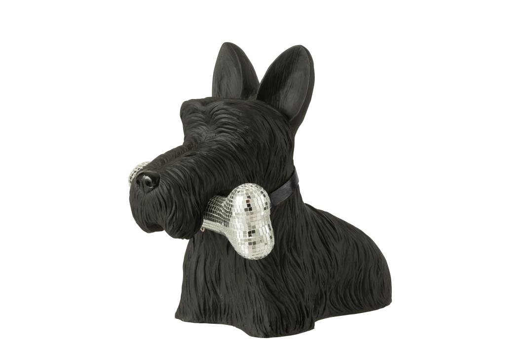 J-Line decoratie Schotse Terrier + Bot - polyresin - zwart