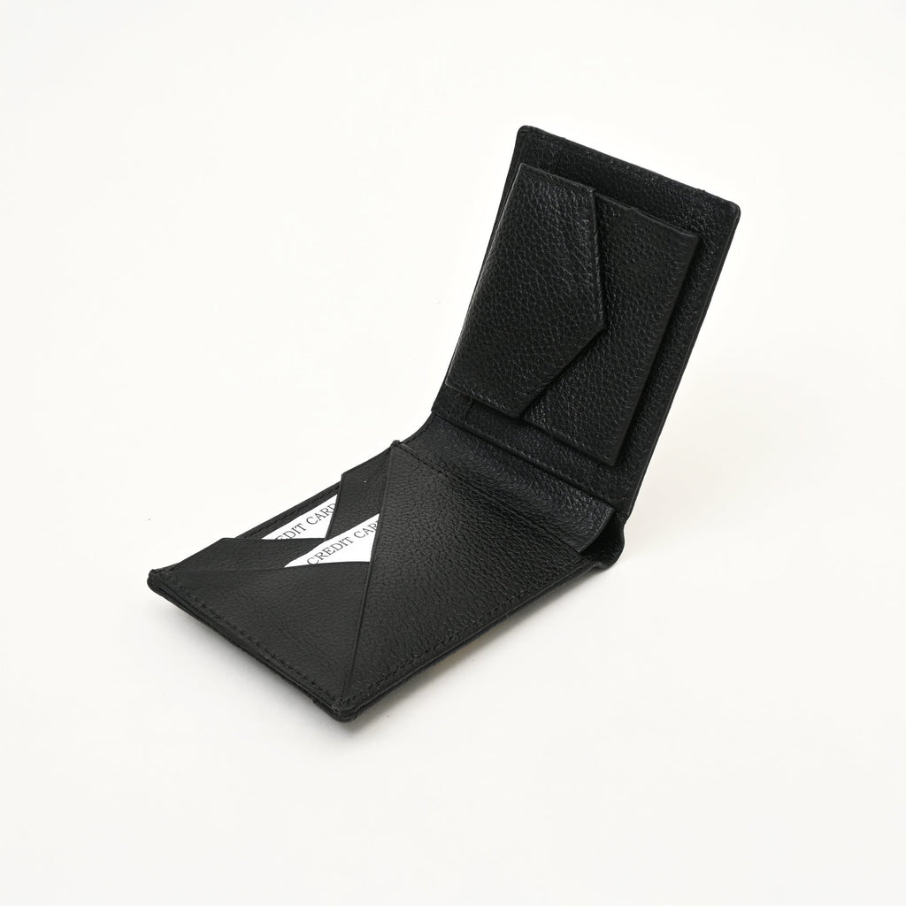 Slanke portemonnee met zwarte korrels – stijlvol en functioneel ontwerp