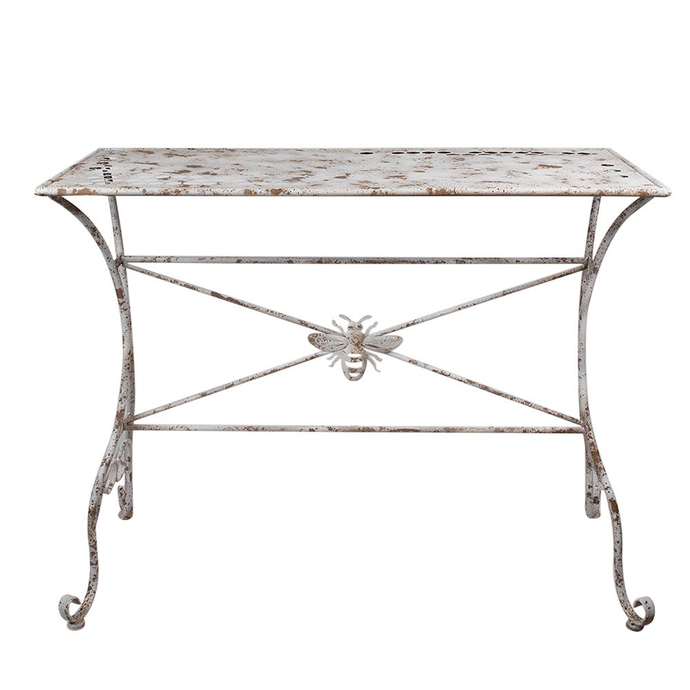 Tuintafel Wit Bruin, IJzer 112x50x86 cm