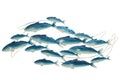 J-Line wanddecoratie School Vissen - hout- blauw/wit