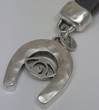 Sleutelhanger van leer Horse shoe met Eye