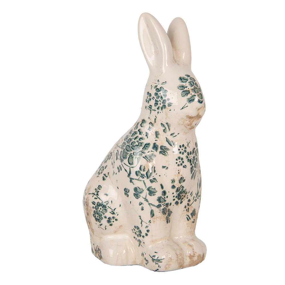 Decoratie Beeld Konijn 13x10x21 cm Beige Keramiek