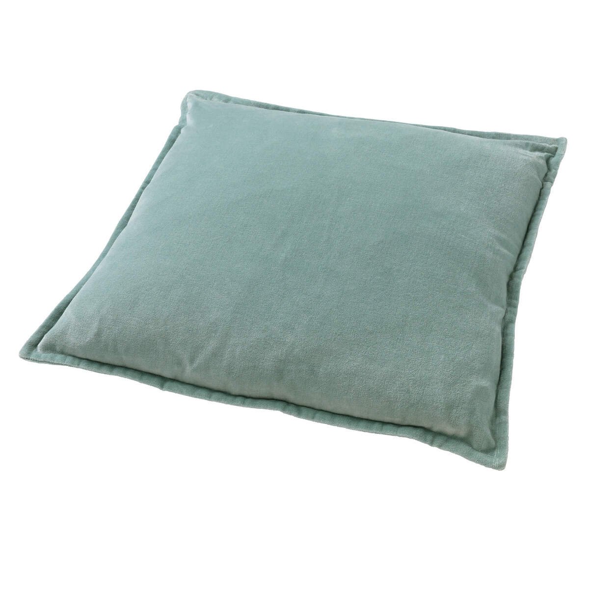 Nederlands decor Caith - Decoratief kussen 50x50 cm - 100% katoenen velours - Jadeite - lichtgroen