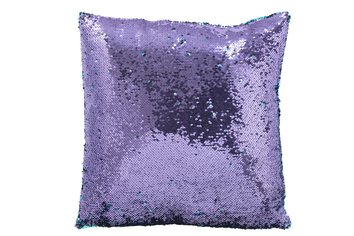 J-Line kussen Omkeerbaar Sequin - textiel - blauw/paars