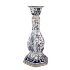 Kandelaar Ø 18x36 cm Wit Blauw Porselein