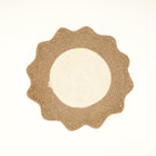 Gevlochten polyester placemat – beige – eettafelmat