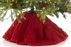 J-Line kerstboom rok Gebreid - polyresin - rood