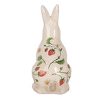 Decoratie Beeld Konijn 13x10x21 cm Beige Keramiek Aardbeien