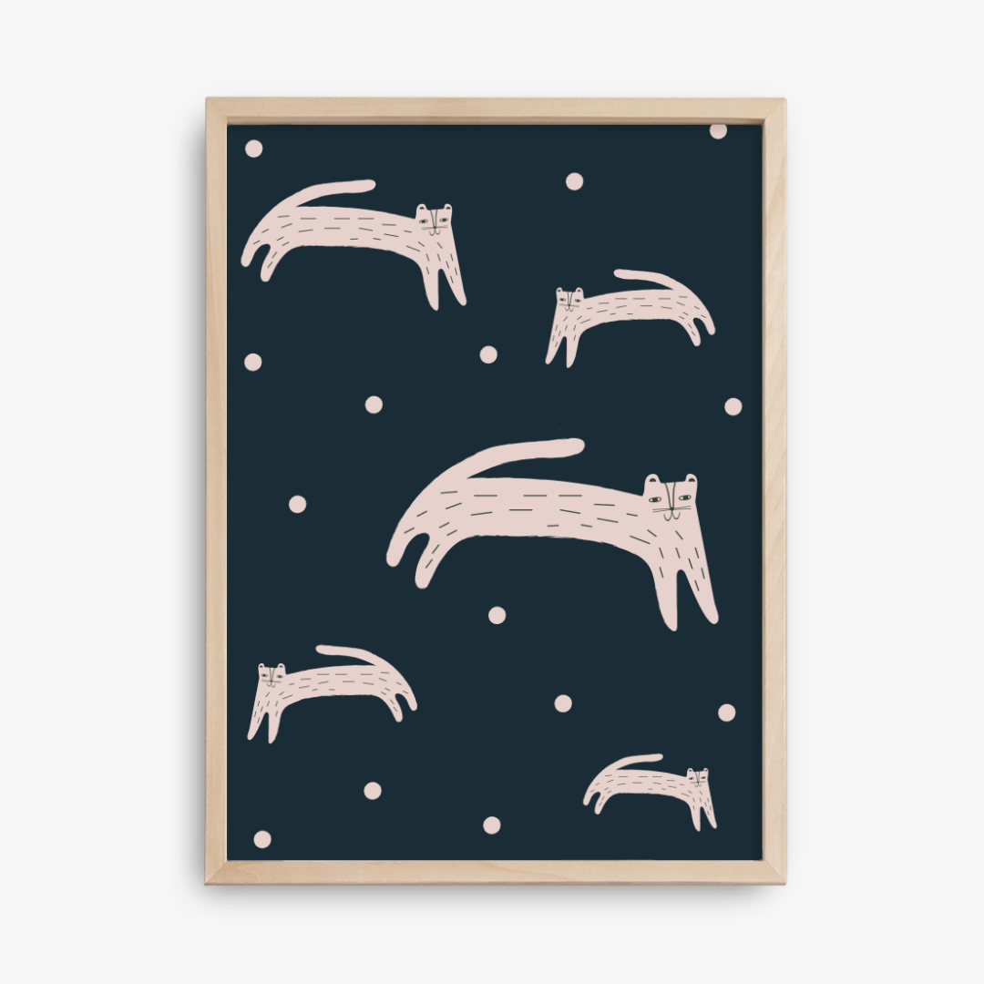 Katten en draden poster, eco-papier en verpakking