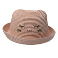 Hoed Kind Roze Papierstro Kat